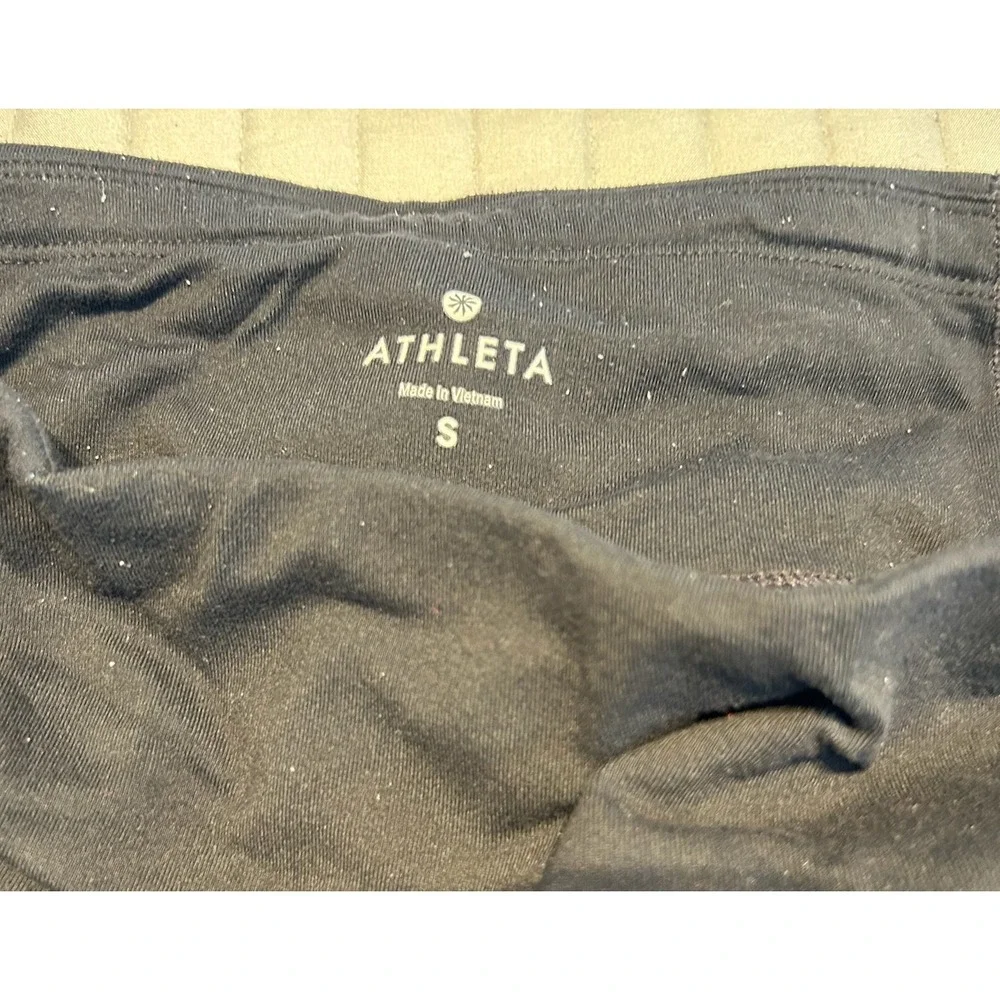 Athleta‎ Women's Black Athletic Leggings High Waist Side Pockets Size S